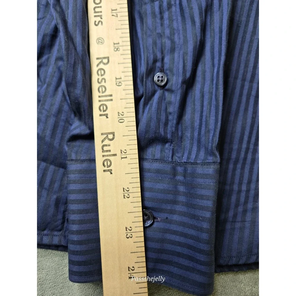 Z Zegna Dress Shirt Mens Large 41 16‎ Button Stripe Long Sleeve Vertical Italy